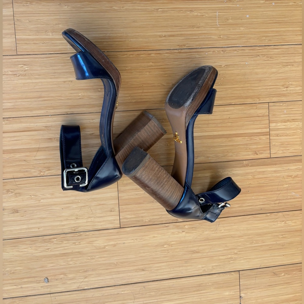 Prada patent navy heels